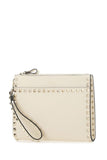 Ivory leather Rockstud Clutch