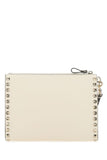 Ivory leather Rockstud Clutch