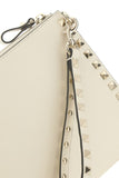 Ivory leather Rockstud Clutch