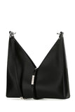 Black Leather Small Cut-Out Shoulder Bag