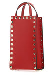 Red leather Rockstud Handbag