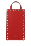 Red leather Rockstud Handbag