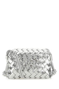 Silver nappa leather Loop crossbody bag