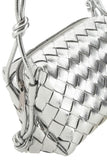 Silver nappa leather Loop crossbody bag