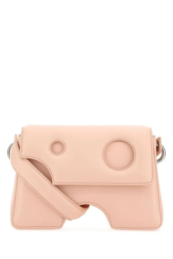 Pastel pink leather Burrow crossbody bag