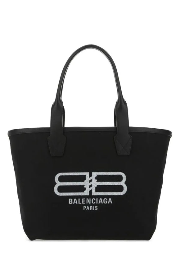 Black canvas shopping bag