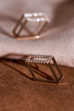Square Cube Natural Diamond Earrings