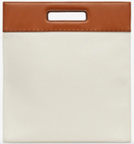 Two-tone Canvas and Leather Shopping Bag